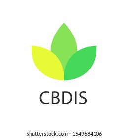 Vector illustration of a logo with the image of cannabis and marijuana. Possible for use in the cbd oil logo.