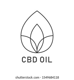 Vector illustration of a logo with the image of cannabis and marijuana. Possible for use in the cbd oil logo.
