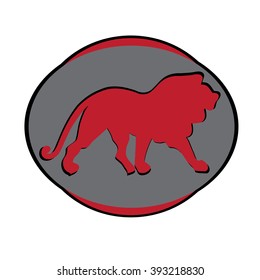 Vector illustration logo with image of lion