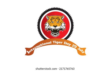 vector illustration logo international tiger day.