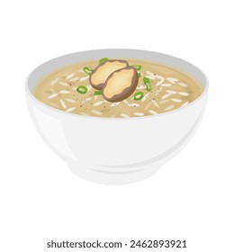 Vector Illustration logo Jeonbokjuk Rice porridge with abalone 