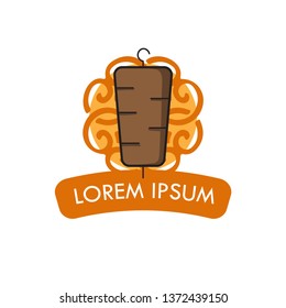 vector illustration logo kebab wraps mediterranean food icon in flat design cartoon style