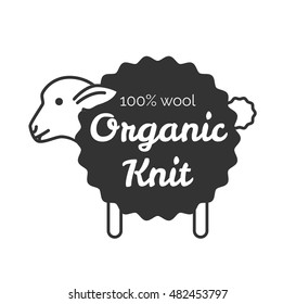 Vector illustration. logo for knitting. Yarn balls from wool and angora. Knitting wool.