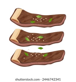 Vector Illustration Logo Korean barbecue galbi gui