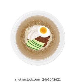 Vector Illustration logo Korean food Cold Buckwheat Noodles naengmyeon