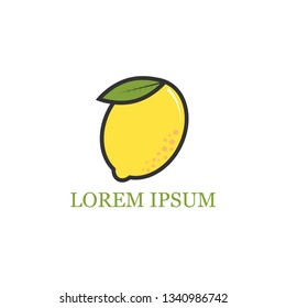 Vector illustration of a logo with a lemon on it