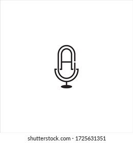 Vektor-Logo Buchstabe G A mit Mikrofon oder Podcast Logo-Design Konzept