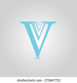 Vector illustration of a logo with the letter V repeated in each other and reduce the intensity of the color.