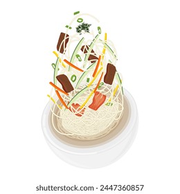 Vector illustration logo Levitation Janchi Guksu Banquet Noodles 