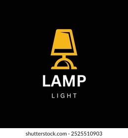 Ilustración vectorial de un logotipo con un concepto de luz sobre una temática amarilla y negra