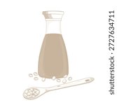 Vector Illustration logo line art Shoyu Soy Sauce 