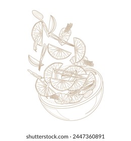 Vector Illustration Logo Line art Dongchimi Radish Water Kimchi