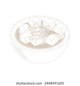 Vector illustration logo Line art Japanese miso soup
