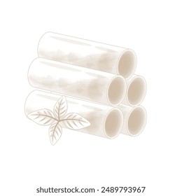 Vector illustration logo line art Cannelloni pasta tubes