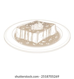 Vector Illustration Logo Line Art Hiyayakko Japanese Tofu