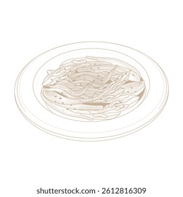 Vector Illustration Logo Line art Mustard Kimchi or Gat Kimchi 