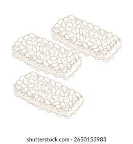 Vector Illustration Logo line art Delicious Korean Sirutteok Slices