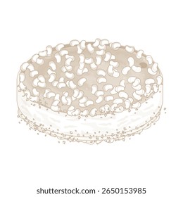 Vector Illustration Logo Line art Sirutteok Korean Layered Rice Cake with Red Beans 