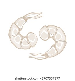 Ilustração de vetor Logotipo Arte de linha Camarão seco sem cabeça
