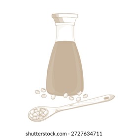 Ilustración vectorial logo line art Shoyu Soy Sauce 