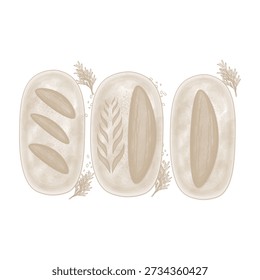 Vector Illustration logo Line art Sourdough Bread Isolated