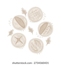  Vector Illustration logo Line art Homemade Sourdough Bread 