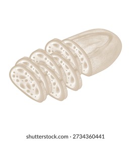 Vector Illustration logo Line art sourdough sliced bread 