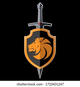  Ilustración vectorial. Logo con león.