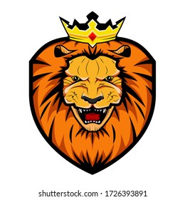 Ilustración vectorial. Logo con cabeza de león.
