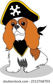 Vector illustration logo mascot pirate dog isolated in a white background