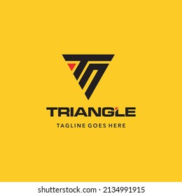 Ilustración vectorial logotipo triángulo masculino negrita aislado en fondo amarillo