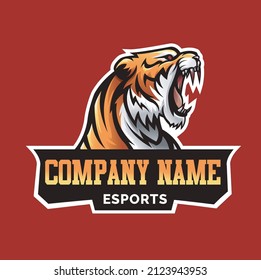 Vector illustration logo masculine power bold tiger esports