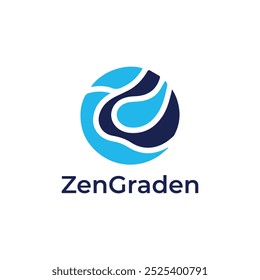 Um logotipo de ilustração de vetor ícone de círculo minimalista marca de bem-estar