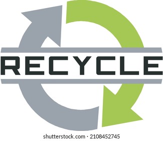 Vector illustration logo minimalist recycle isolated on white background
