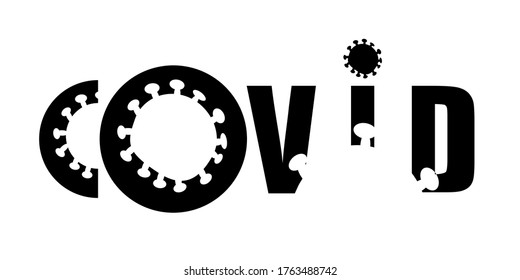 vector illustration logo monochrome graphics text coronavirus