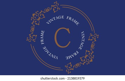 Ilustración vectorial del logotipo, monograma, invitación, volante, menú, folleto, fondo o cualquier idea deseada sobre un fondo oscuro con la letra C