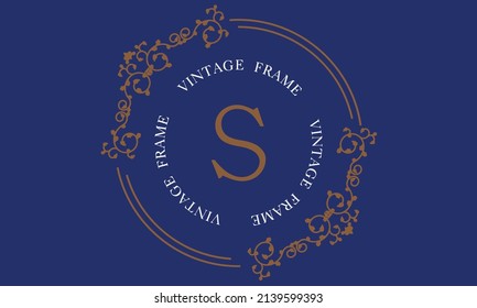 Ilustración vectorial del logotipo, monograma, invitación, volante, menú, folleto, fondo o cualquier idea deseada sobre un fondo oscuro con la letra S
