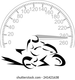 vector illustration logo of Motorcycle and speedometer