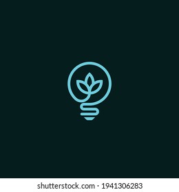 vector illustration. logo with natural light shape with line art concept. technology and computer
