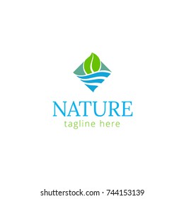 Vector illustration Logo Nature for eco products, company, sport food, green tea...