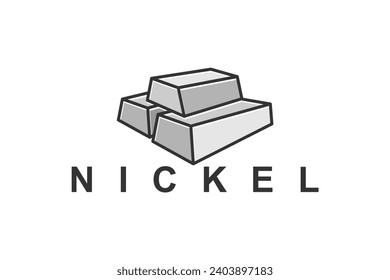 Vector illustration logo for nickel bar mining factory products.