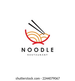 Vector illustration logo of noodles, ramen, spaghetti and pasta.