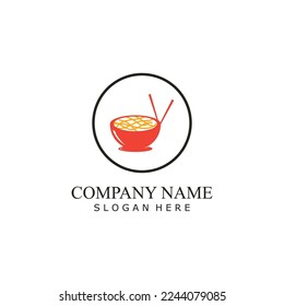 Vector illustration logo of noodles, ramen, spaghetti and pasta.