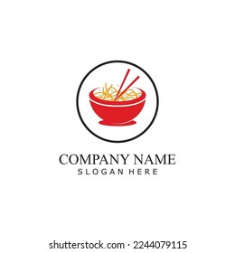 Vector illustration logo of noodles, ramen, spaghetti and pasta.