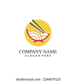 Vector illustration logo of noodles, ramen, spaghetti and pasta.