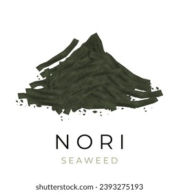 Vector illustration logo of nori flakes or seaweed