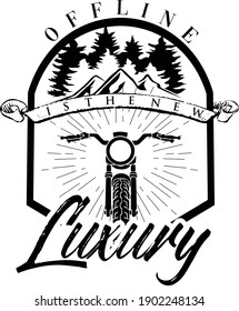 Vector illustration logo Offline is the new luxury on white background