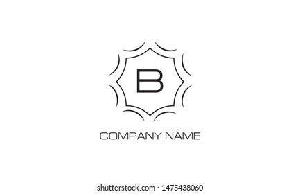 Vector illustration of logo on a white background with letter B. Abstract monogram of boutique, office, restaurant