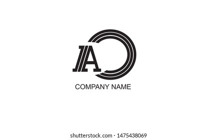 Vector illustration of logo on a white background with letter A. Abstract monogram of boutique, office, restaurant
