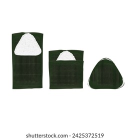 Ilustración vectorial logo Onigiri con nori
